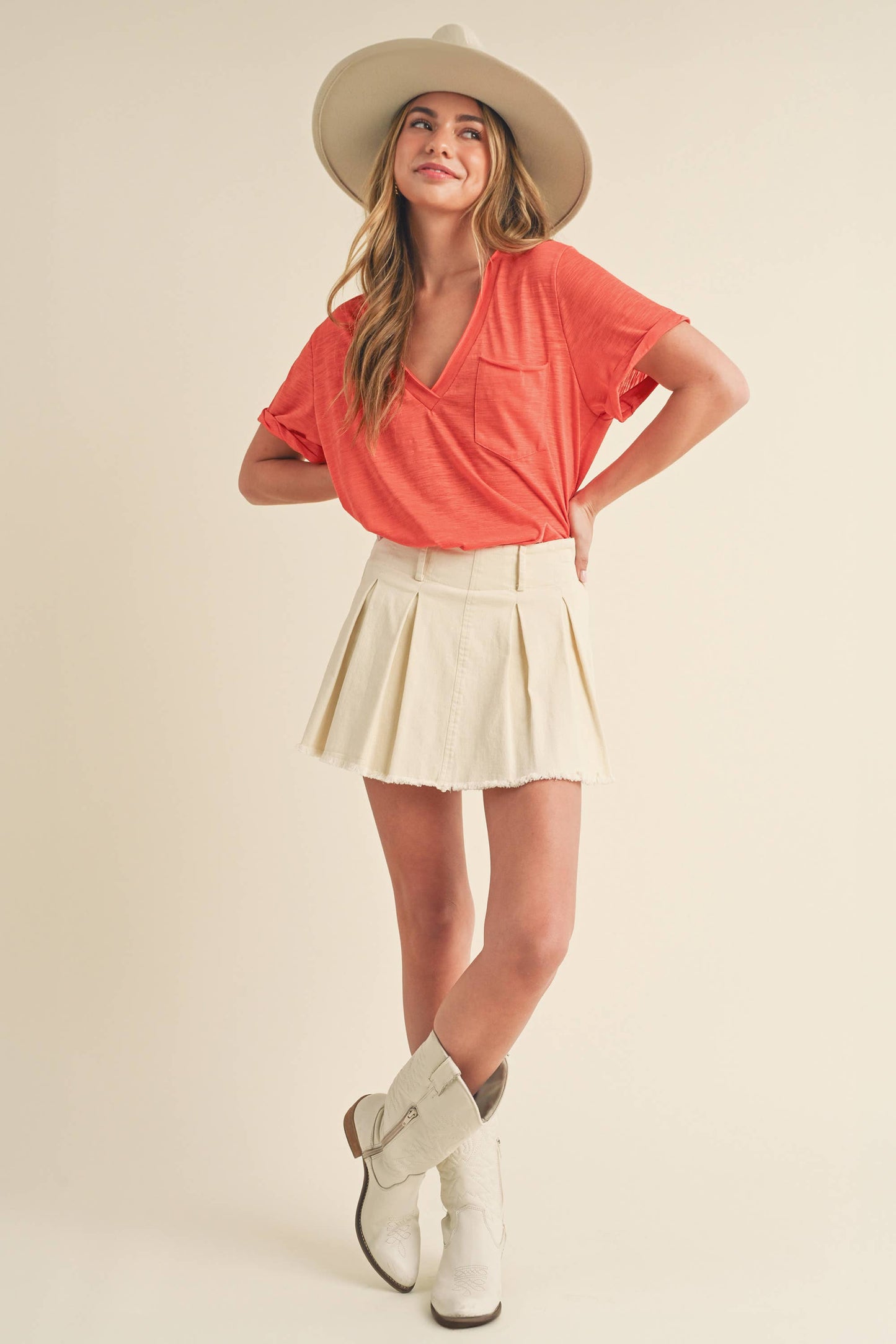 V-Neck Short Sleeve Top