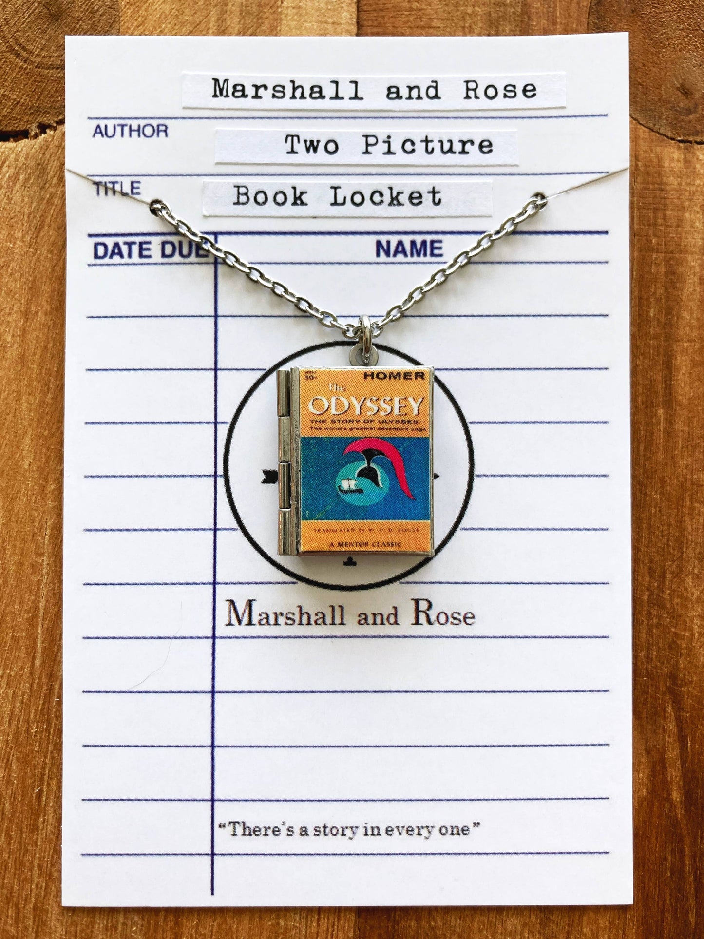 Book Locket The Odyssey: Stainless Steel