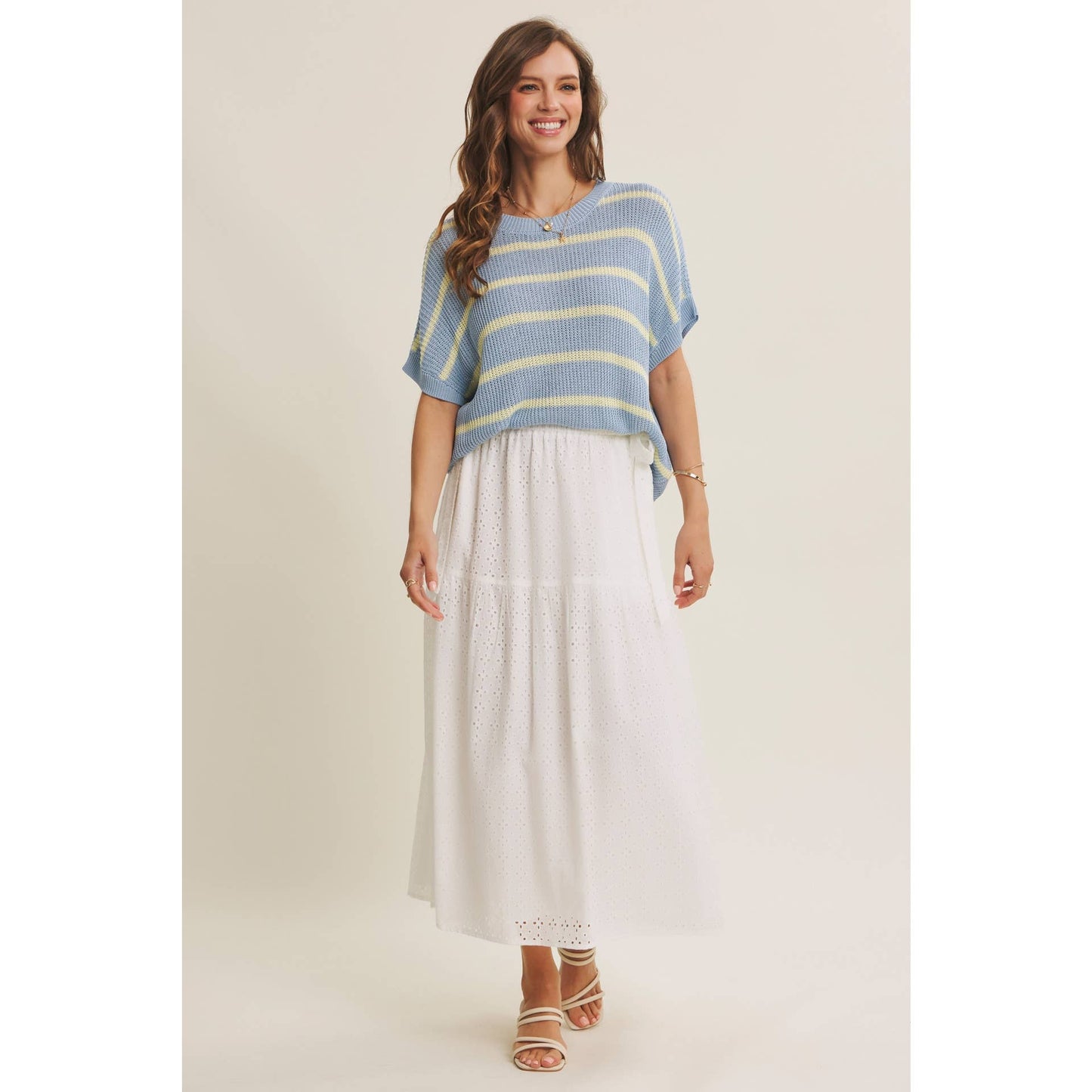 GO-TO FAVORITE RELAXED FIT VISCOSE STRIPE SWEATER