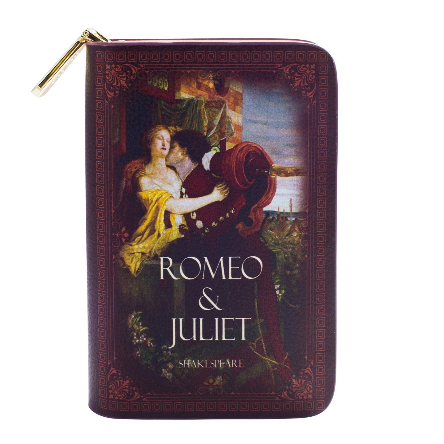 Romeo and Juliet Brown Kiss Book Zip Around Wallet