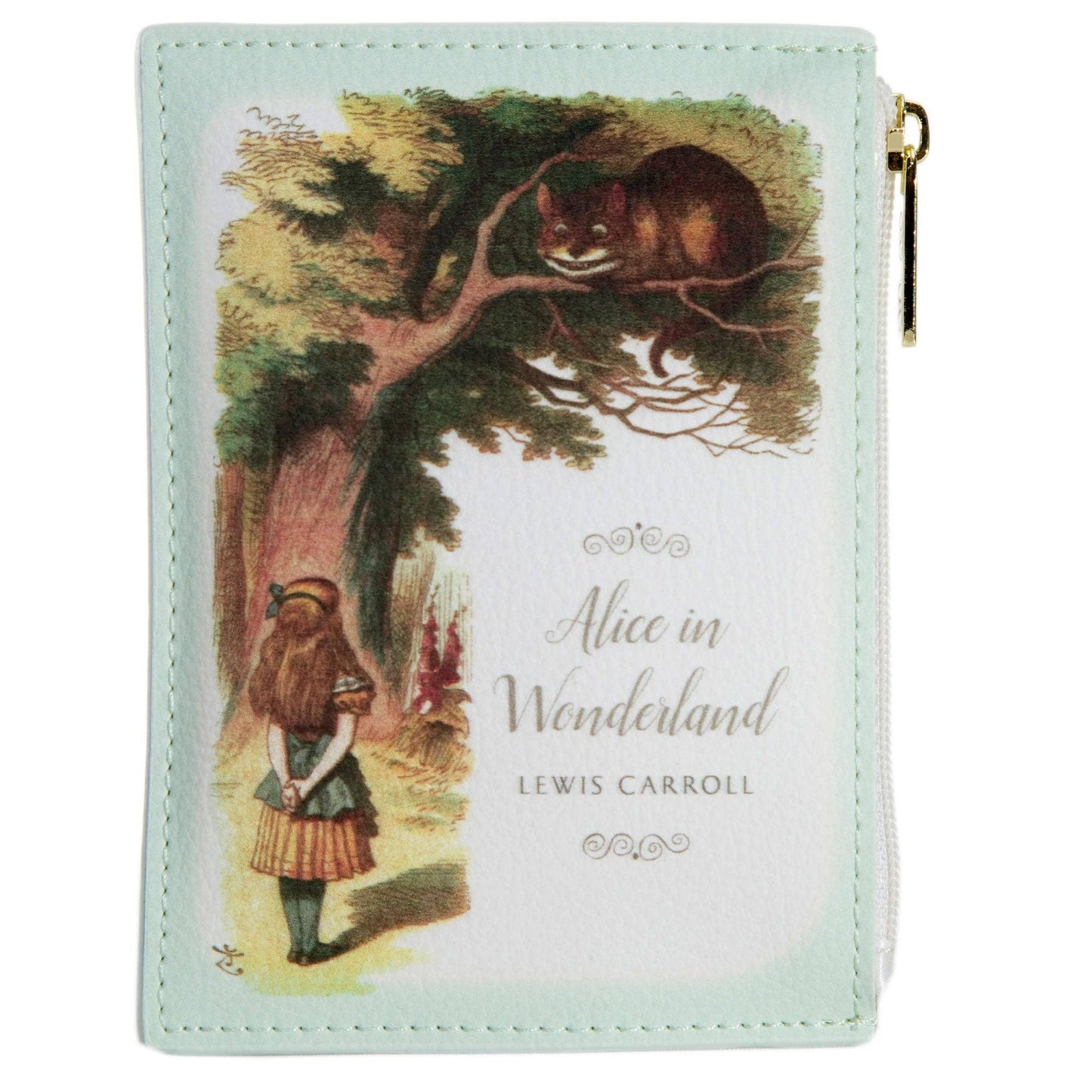 Alice in Wonderland Turquoise Book Coin Purse Vegan Wallet