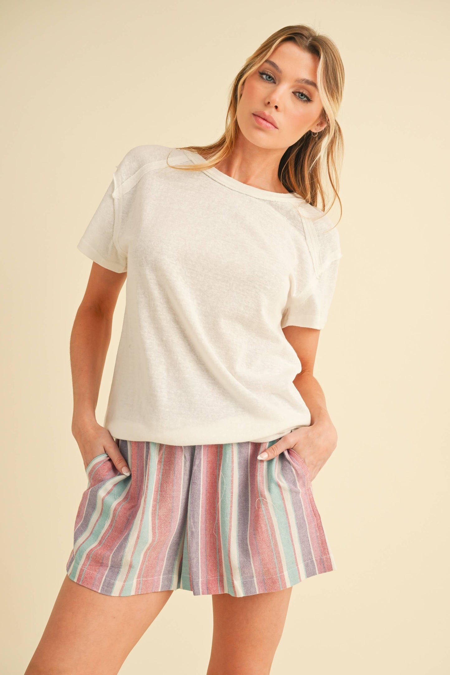 Striped Summer Shorts 100% Cotton