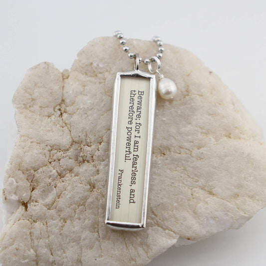 Frankenstein Mary Shelley Literary Quote Charm Necklace