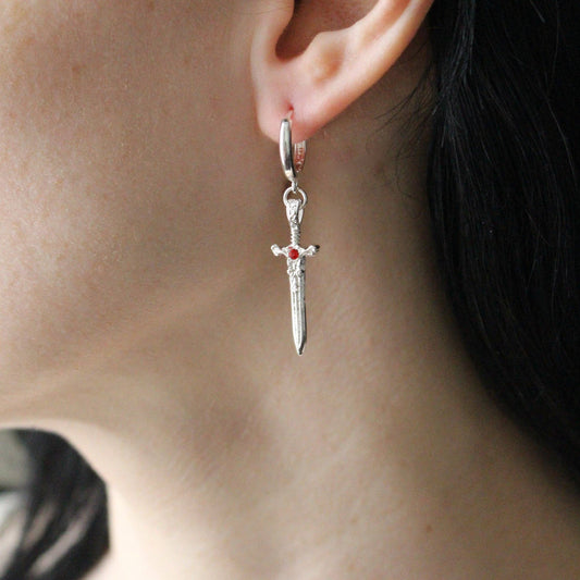The Dragon Sword Chronicles Silver Bookish Pendant Earrings