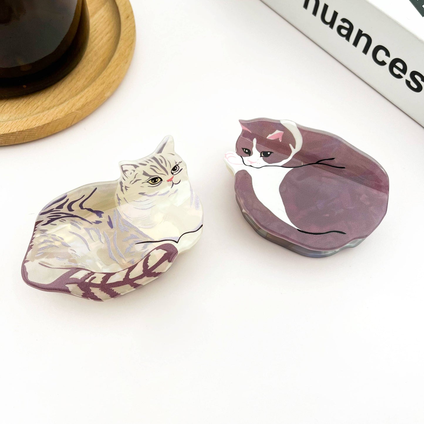 Cute Cat Acetate Hair Claw Clip, Animal Hair Clips