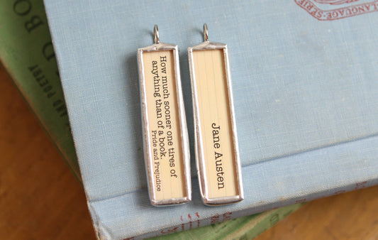 Pride & Prejudice Jane Austen Literary Book Charm