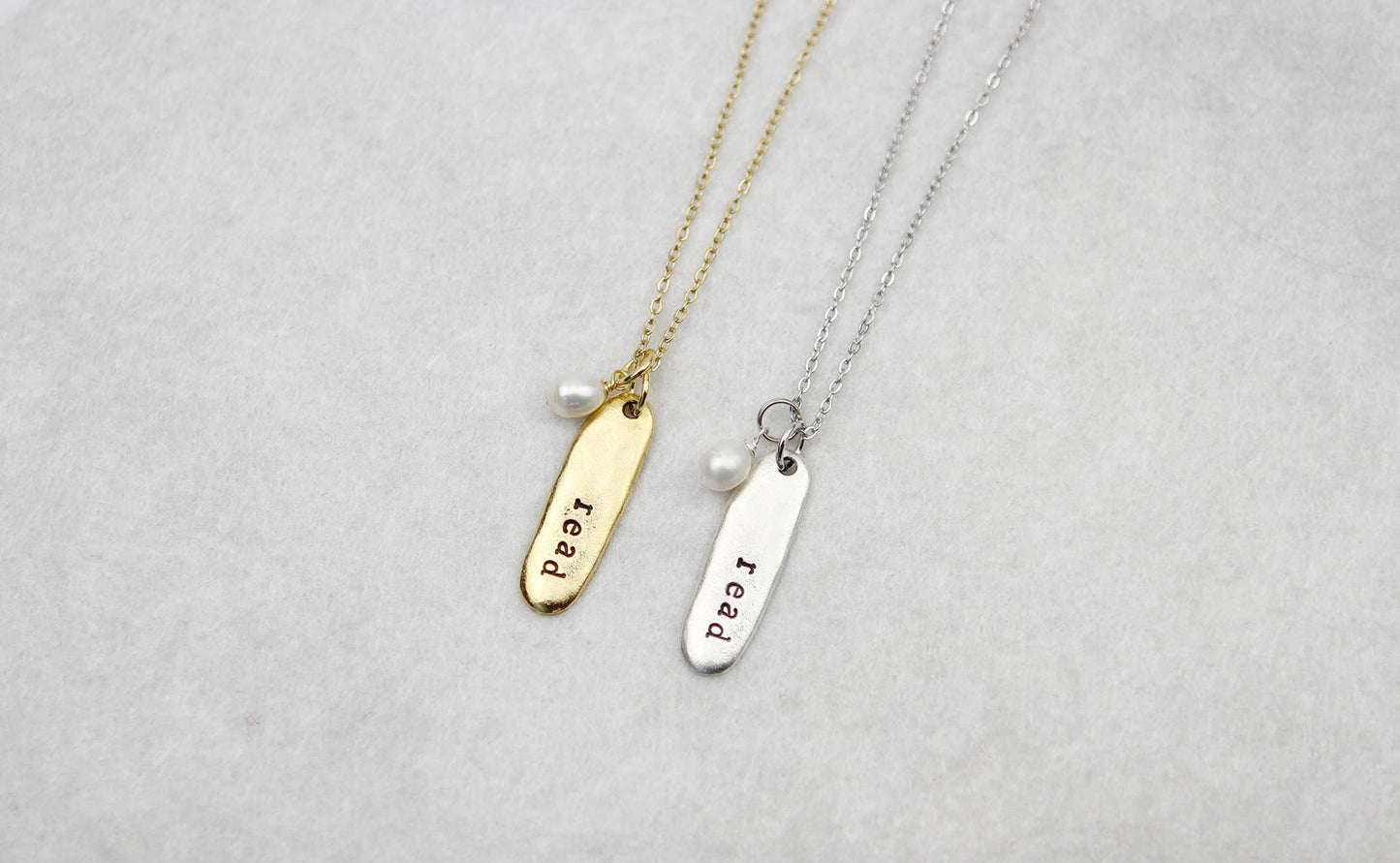 Read Hand Stamped Book Quote Necklace