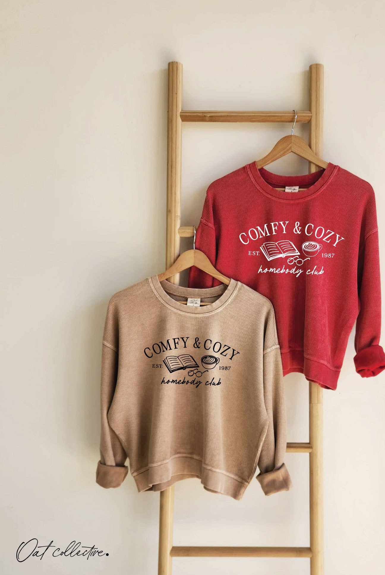 COMFY AND COZY Cropped Thermal Vintage Pullover