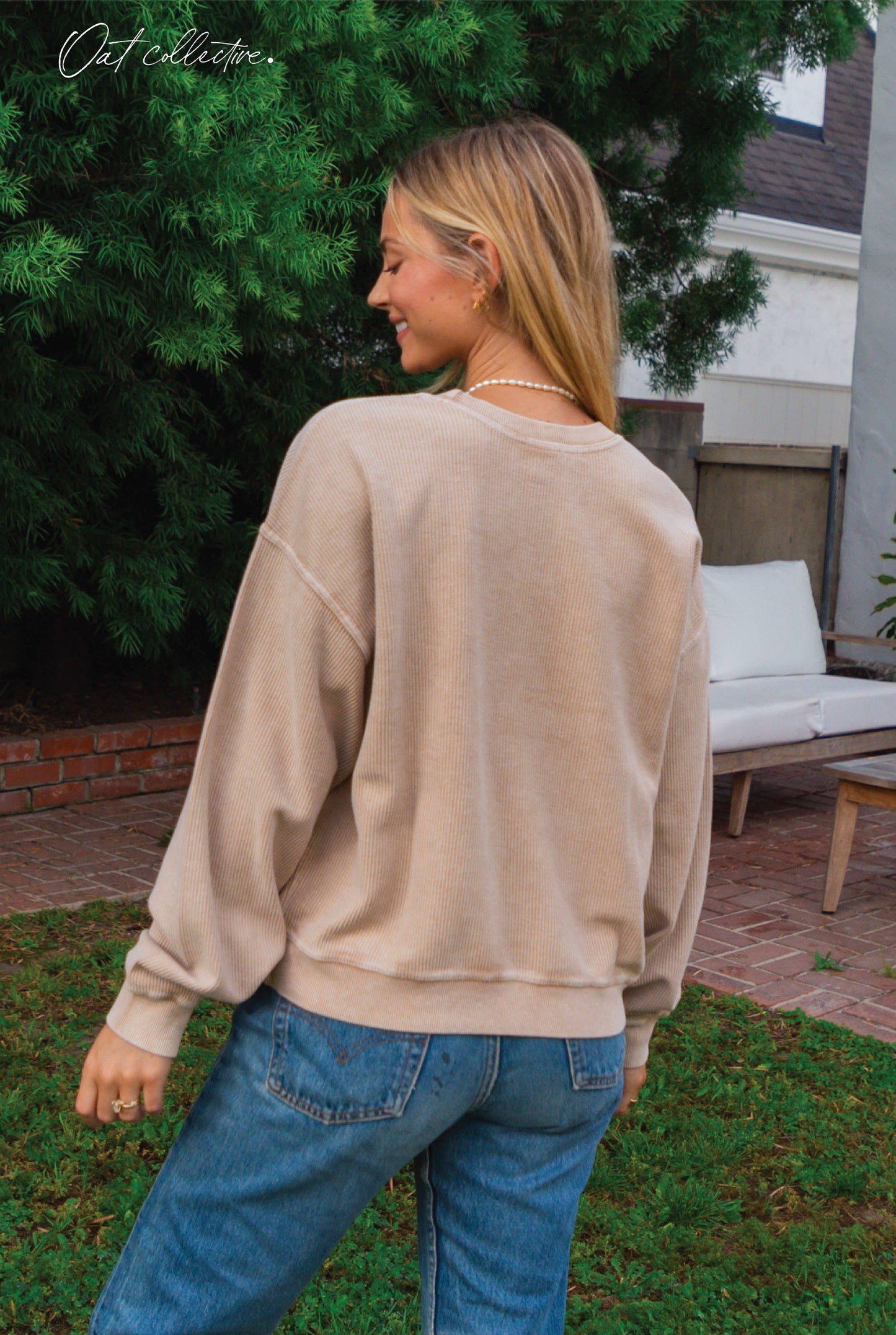 COMFY AND COZY Cropped Thermal Vintage Pullover