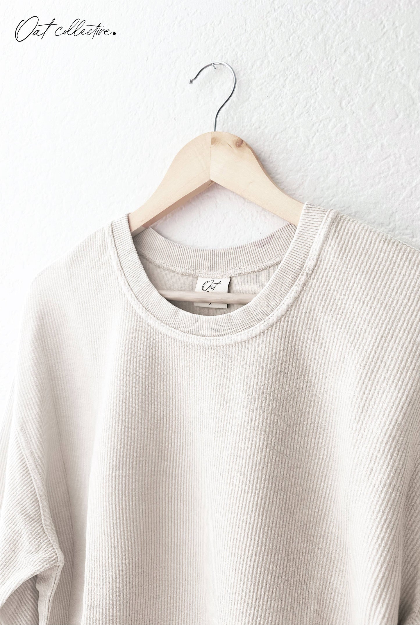 COMFY AND COZY Cropped Thermal Vintage Pullover