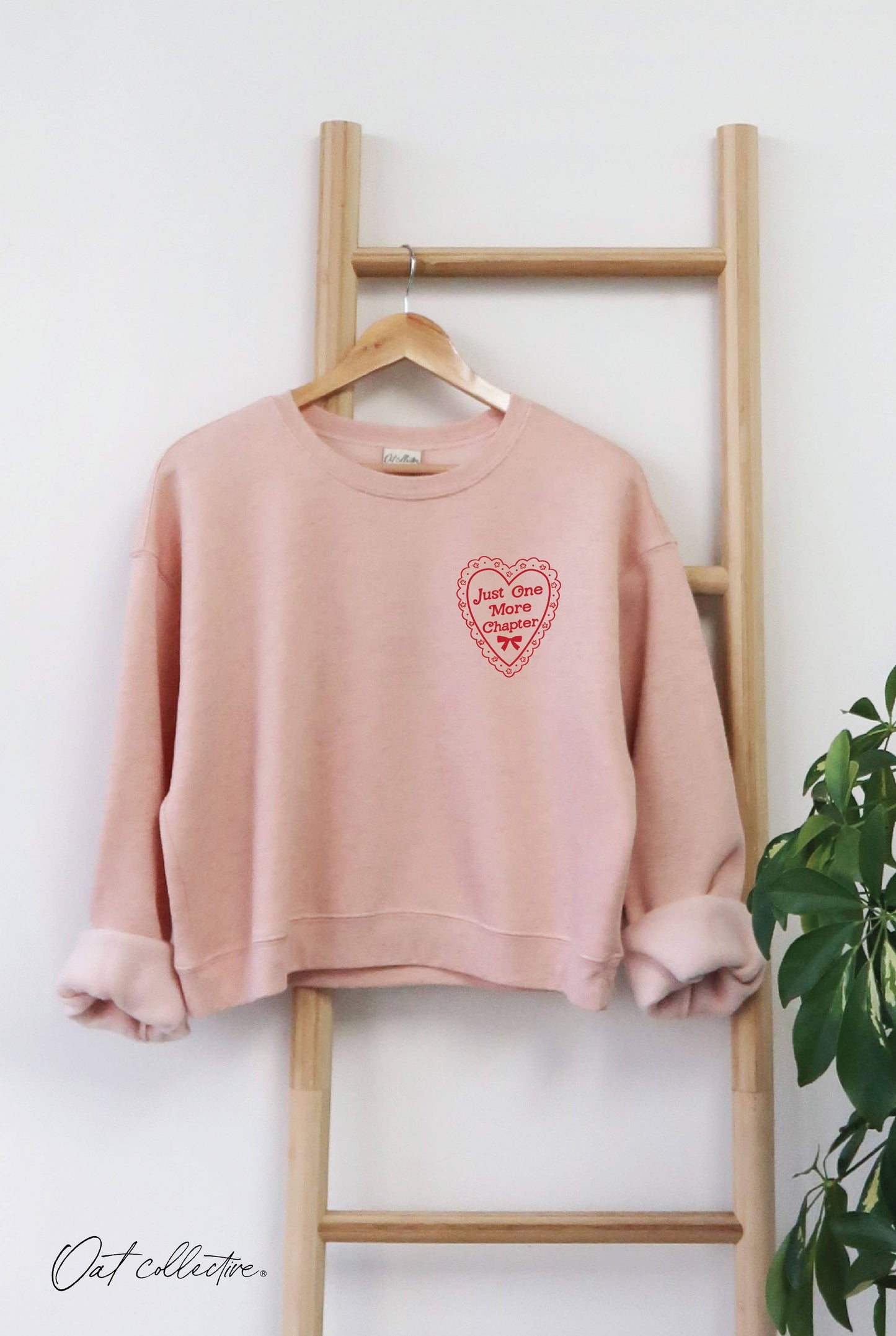 JUST ONE MORE CHAPTER Mid Cropped Graphic Sweatshirt