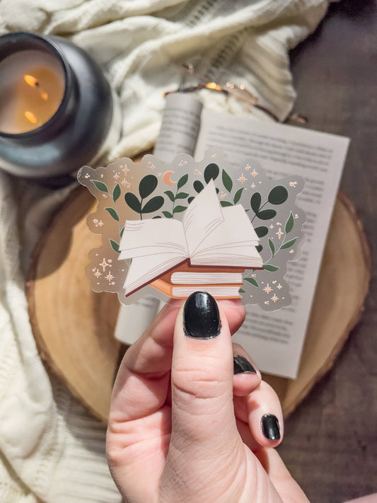 Magical Open Book Bookish Waterproof Vinyl Sticker
