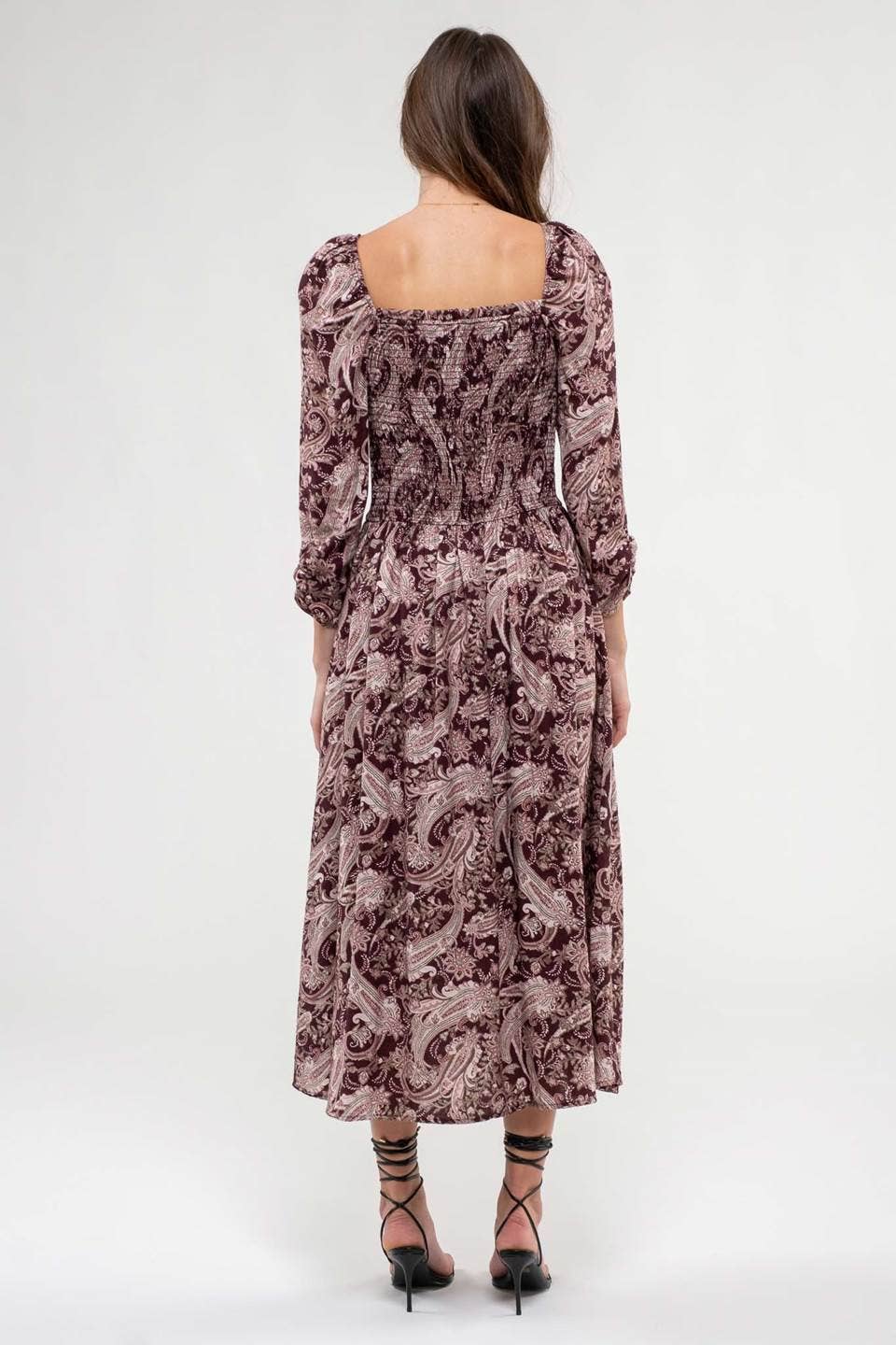 Chocolate Paisley Mid Dress
