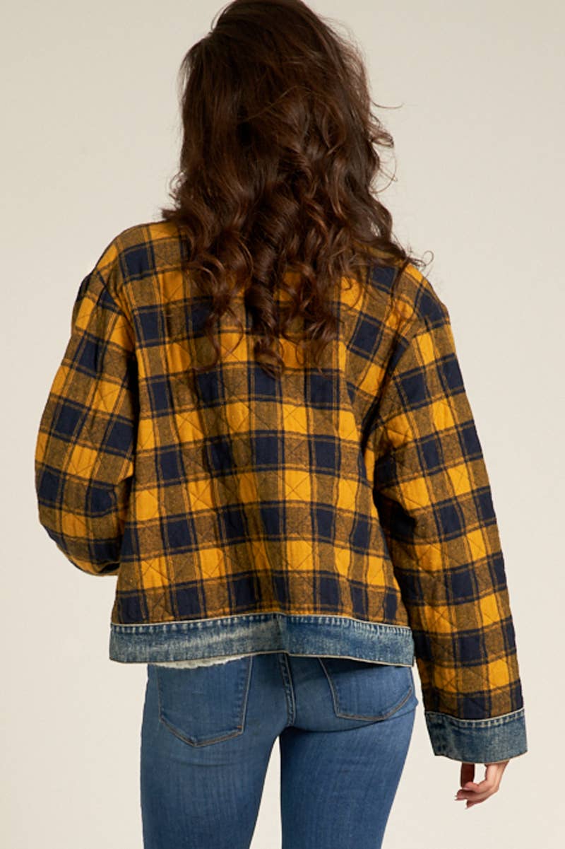Plaid Denim Jacket