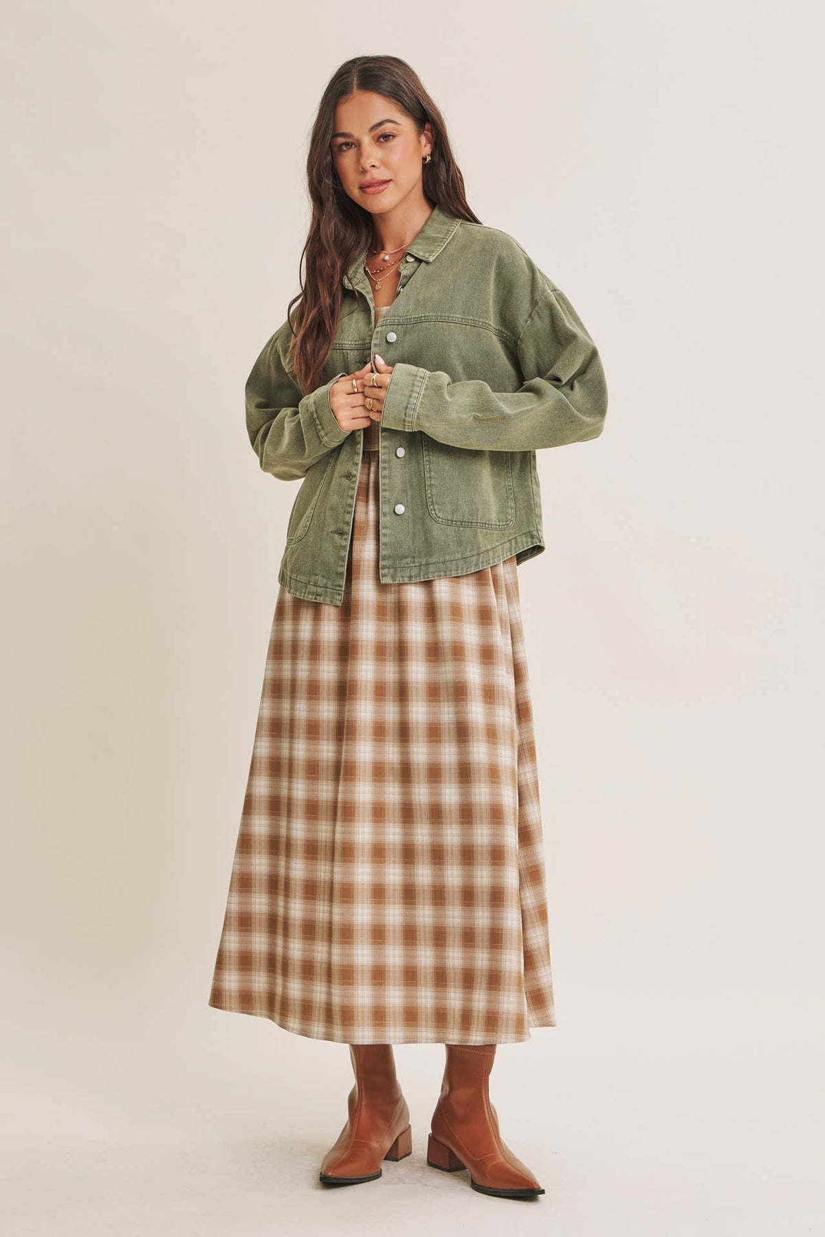 ONE OF A KIND WASHED COTTON TWILL UTILITY OVERSIZED JACKET