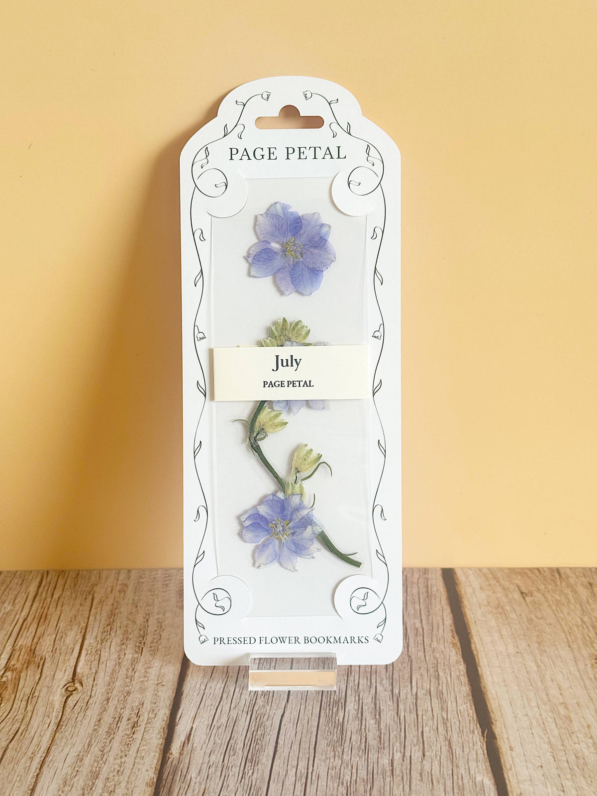 July Larkspur Bookmark | Birth Month Flower Gift