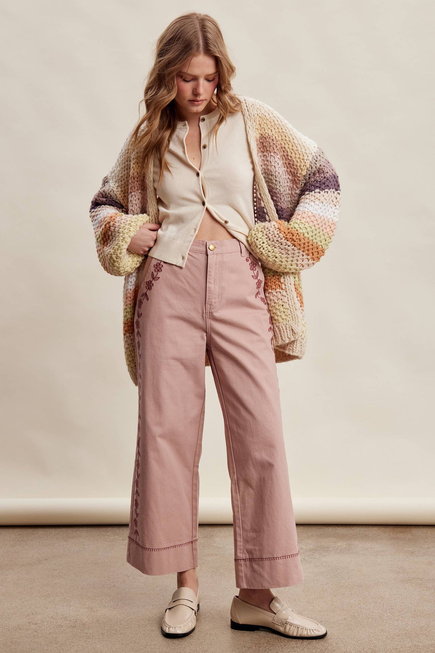 Rainbow Hand-Crochet Open Cardigan