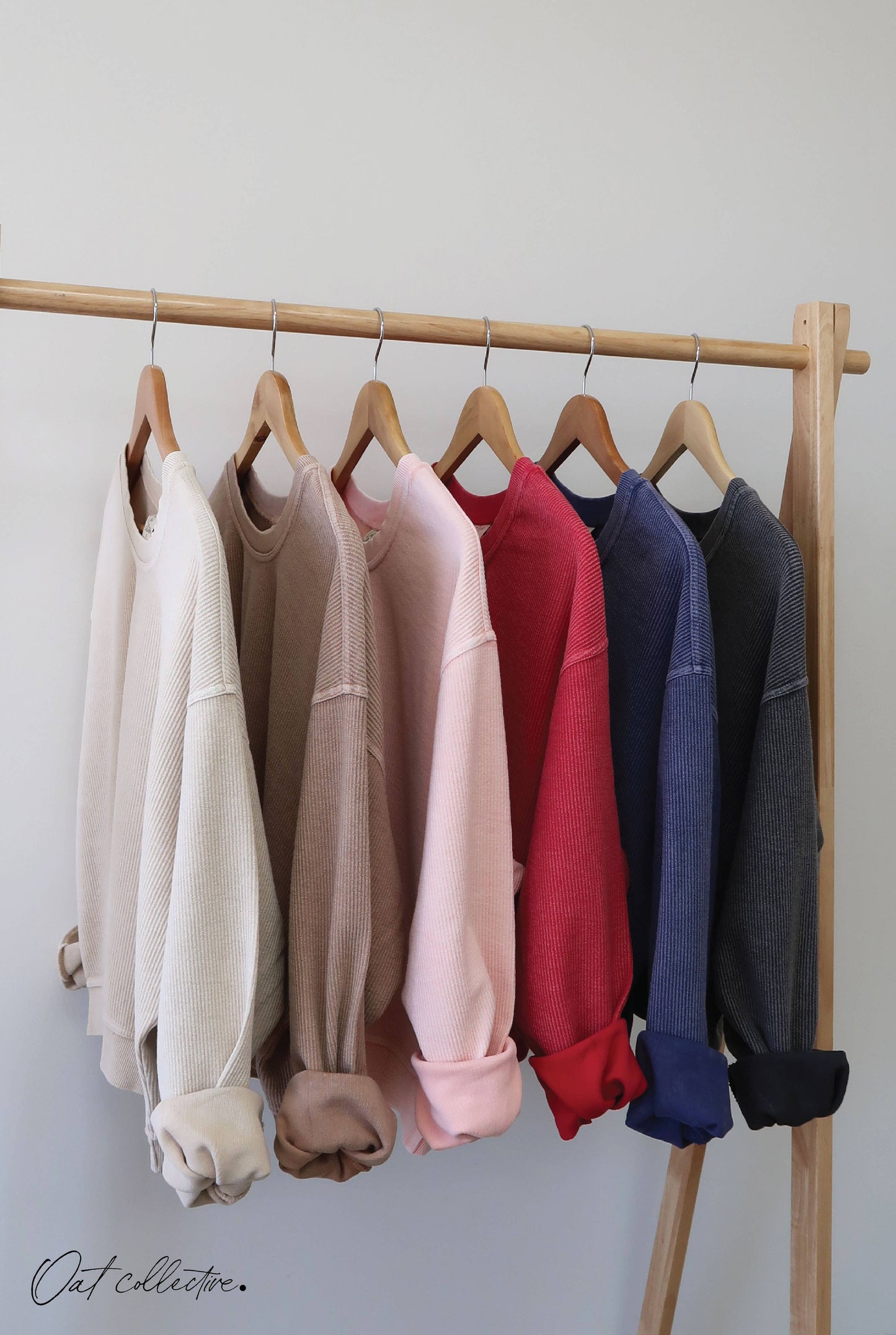 COMFY AND COZY Cropped Thermal Vintage Pullover