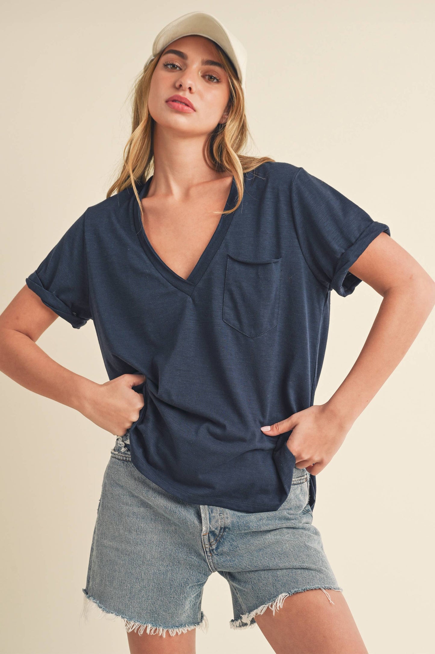 V-Neck Short Sleeve Top