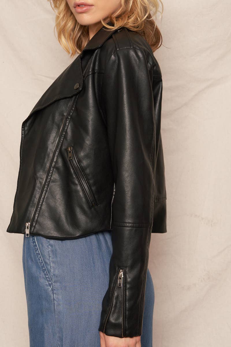 Vegan Leather Moto Jacket