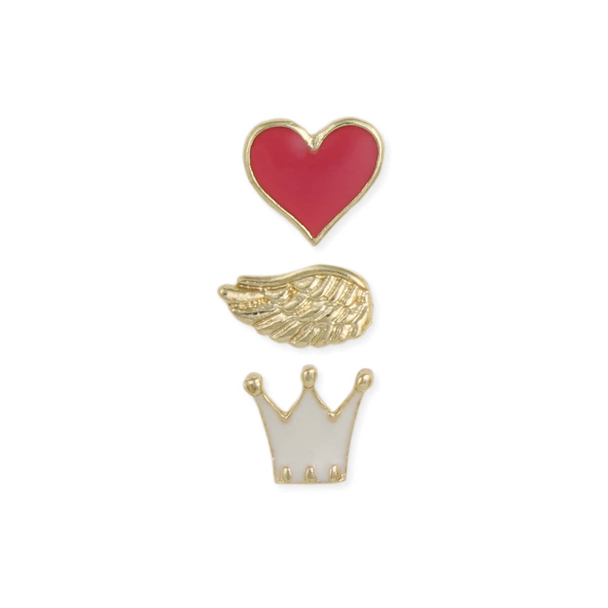 Set of 3 Enamel Princess Post Earrings