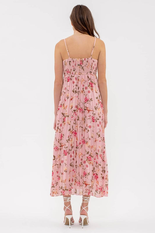 Birds + Butterflies Pink Floral Dress