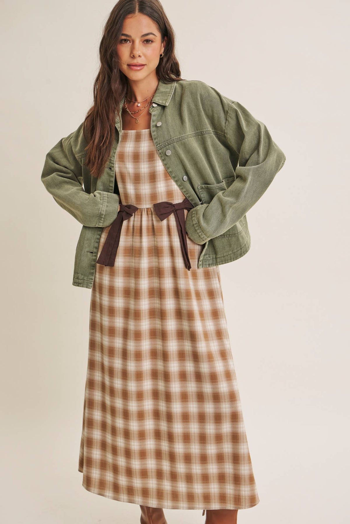 ONE OF A KIND WASHED COTTON TWILL UTILITY OVERSIZED JACKET