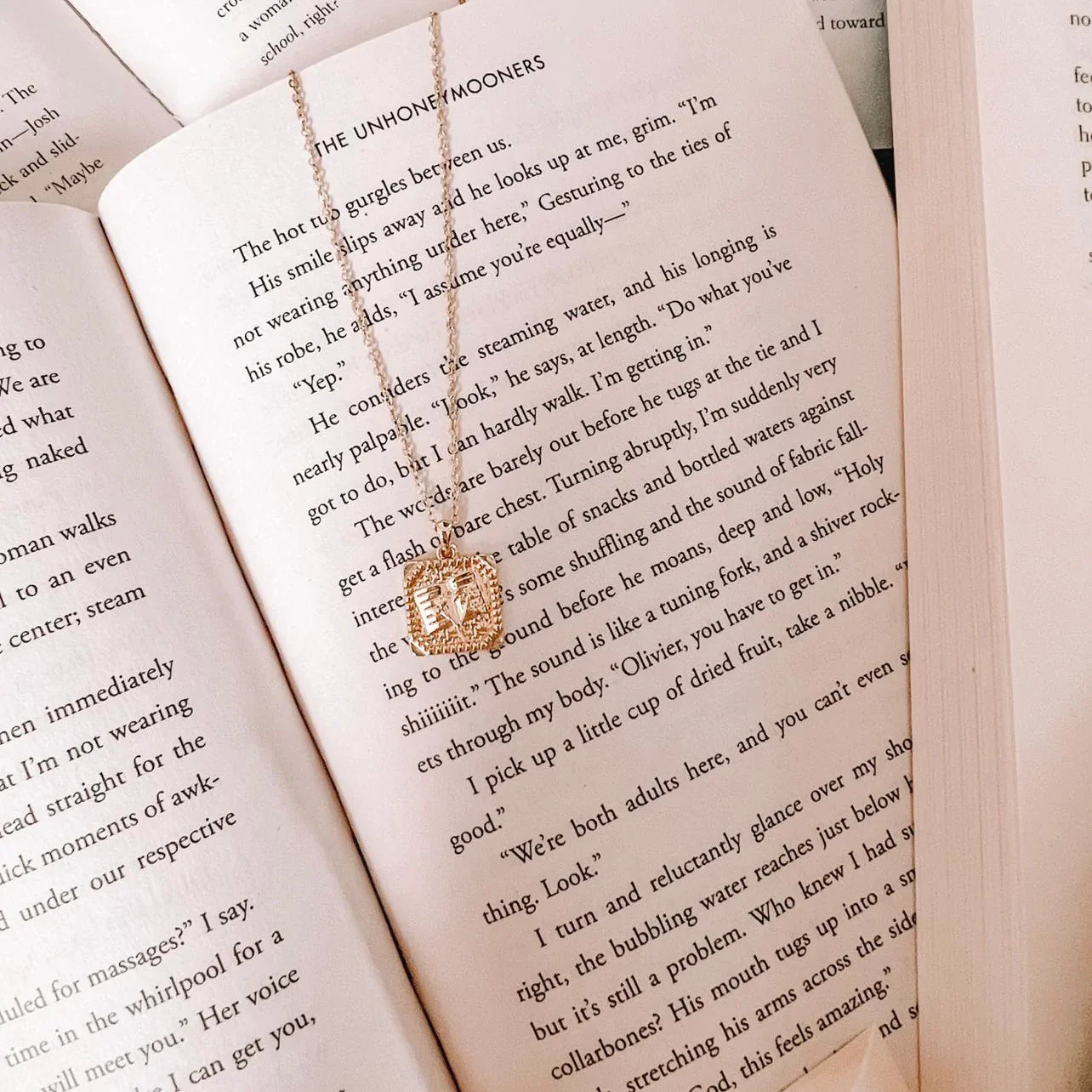 Floral Book Necklace
