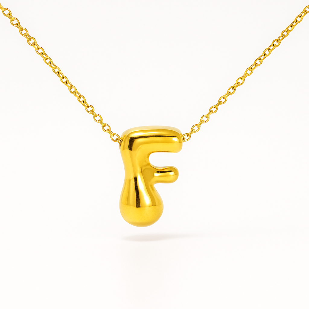 Initial Bubble Letter Necklace