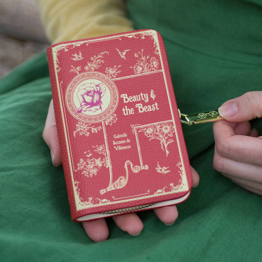 Beauty and Beast Book Zip Around Vegan Wallet