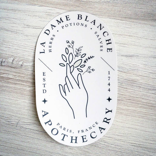La Dame Blanche Apothecary Sticker