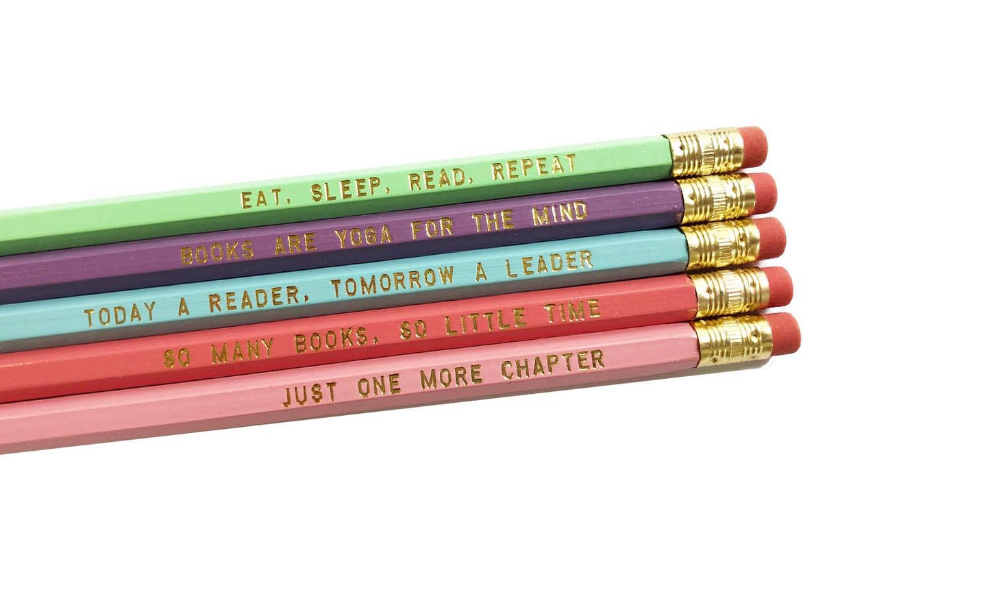 Book Lover Pencil Set for Readers