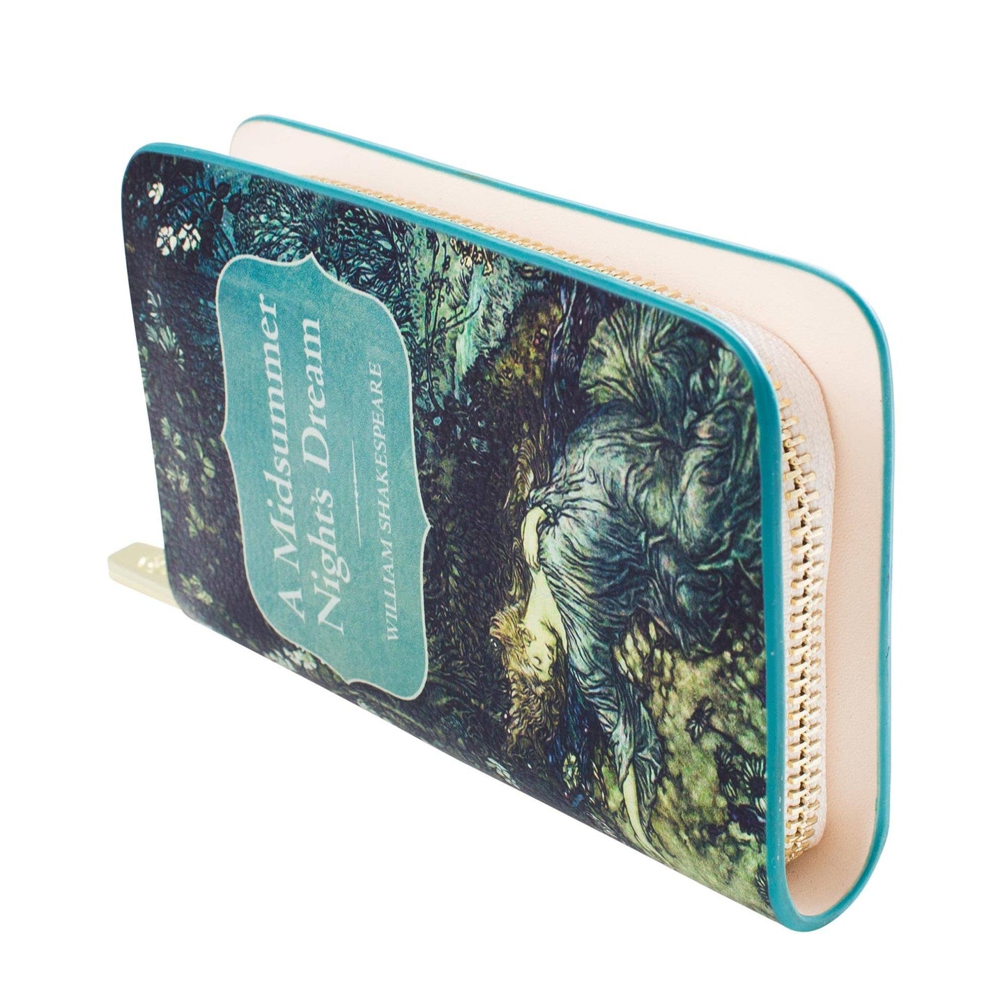 Midsummer Night's Dream Book Vegan Leather Zip Around Purse