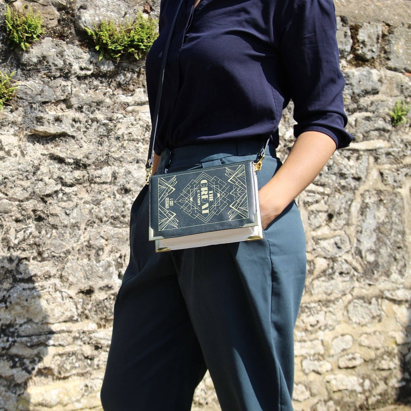 Great Gatsby Art Deco Book Crossbody Handbag