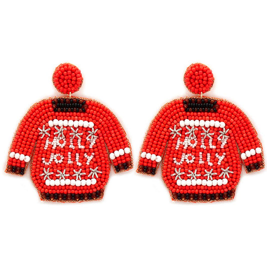 HOLLY JOLLY CHRISTMAS SWEATER  EARRINGS