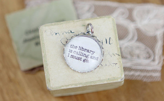 The Library is Calling Lace Edge Necklace