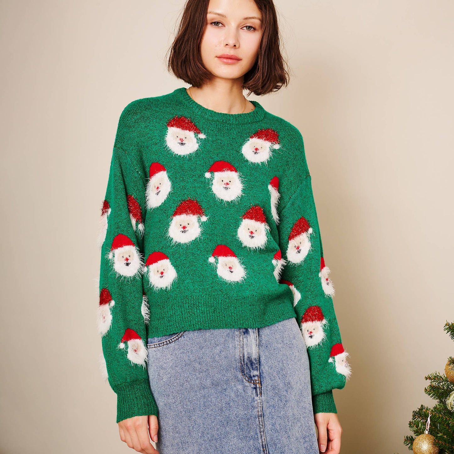 Christmas Santa Sweater: GREEN