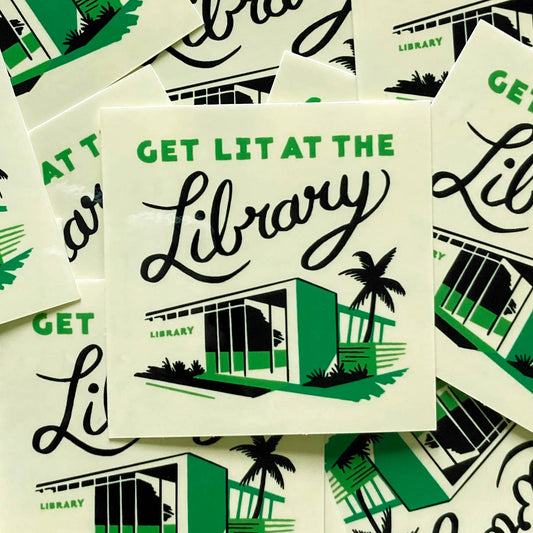 Get Lit At The Library vinyl sticker