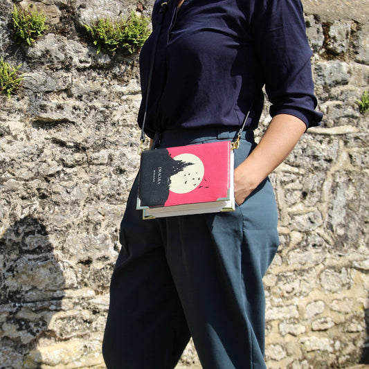 Dracula Moon Red Book Crossbody Clutch Handbag