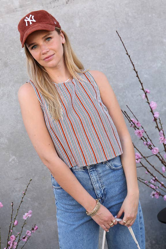 Vertical Stripe Crop Top